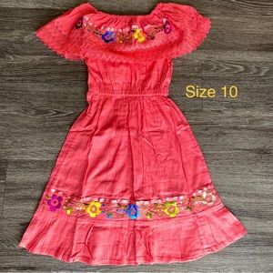 Hand Embroidered Mexican Girls Dress/ Vestido Mexicano